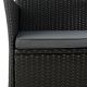 Polyrattan kerti dupla pad beépített asztallal fekete