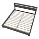 Modern szürke kárpitozott ágy 180x200 LED-del és léces vázza