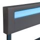 Modern szürke kárpitozott ágy 180x200 LED-del és léces vázza