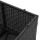 Polirattan összecsukható nyugágy 200 x 60 x 40 cm fekete