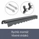 Kültéri napellenző 350x300 cm  állítható dőlésszög szürke