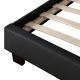 Kárpitozott modern ágy 160x200 LED és léces vázzal fekete