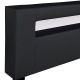 Kárpitozott modern ágy 160x200 LED és léces vázzal fekete