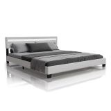 Kárpitozott modern ágy 180 x 200 LED és léces vázzal