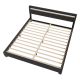 Kárpitozott ágy 180x200 LED és léces vázzal fekete