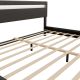 Kárpitozott ágy 180x200 LED és léces vázzal fekete