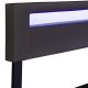 Kárpitozott ágy 180x200 LED és léces vázzal fekete