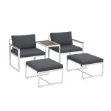 Modern kerti bútorok fémből és polywoodból 5 db szürke