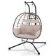 Függőhinta kétszemélyes polyrattan bézs