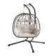 Függőhinta kétszemélyes polyrattan bézs