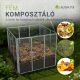 Kerti fém komposztáló 800 L ezüst színű szellős strapabíró