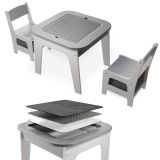 3 az 1-ben gyermekasztal és szék LEGO®-típusú építőkészletek