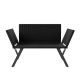 Polyrattan multifunkcionális pad 132 x62x84 cm fekete/szürke