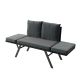 Polyrattan multifunkcionális pad 132 x62x84 cm fekete/szürke