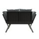 Polyrattan multifunkcionális pad 132 x62x84 cm fekete/szürke