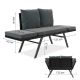 Polyrattan multifunkcionális pad 132 x62x84 cm fekete/szürke