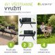 Polyrattan multifunkcionális pad 132 x62x84 cm fekete/szürke