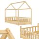Gyerekágy 90x200 cm tálalószekrénnyel és léces vázzal natúr
