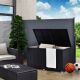 Polyrattan kerti tároló box 950 L fekete erősített fedél