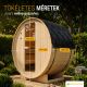 Finn hordószauna Ø 190 cm kültéri tömörfából 120 cm