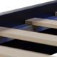 Modern fekete kárpitozott ágy 90x200 LED-del, ágyráccsal