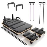 Összecsukható Pilates Reformer 109 x 45 x 8 – 21 cm fekete