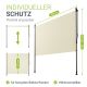 Függőleges erkély napellenző 200x228-316 cm UV védelem bézs