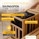 Sarok finn szauna 150x150 cm 6 kW LED biztonsági üveg