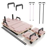 Összecsukható Pilates Reformer 109 x 45 x 8–21 cm rózsaszín