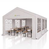 Kerti partisátor 4 x 6 m fehér UV védelemmel PE 180g/m²