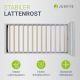 Modern kárpitozott ágy 90x200 LED-del és léces vázzal fehér