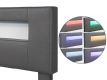 Modern kárpitozott ágy 180x200 cm LED szalaggal sötétszürke