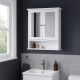 Fürdőszobaszekrény tükrörrel 56×58 cm fehér függesztékkel