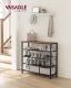 VASAGLE Cipősszekrény 4 polc acélváz rusztikus barna
