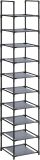 SONGMICS Cipőtartó 10 polccal szürke 33×33×173 cm