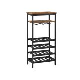 VASAGLE Borosállvány 20 palackhoz és poharakhoz ipari stílu