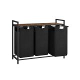 Szennyeskosár asztallal 3 x 38 L fekete/barna