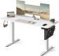 Elektromos magasságállítású íróasztal 140×60 cm fehér