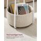 Kerek dohányzóasztal szövetkosárral  45×51 cm fehér