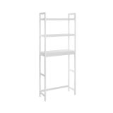 Bambusz és acél polc 3 szintes 63×26×170 cm fehér