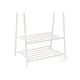 Fém ruhaállvány két cipőtartóval fehér