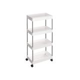 Mobil polc keskeny görgős 4 szintes 40 x 22 x 86 cm fehér