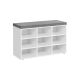 Pad cipőtartóval 9 rekeszes 78,5x30,3x48 cm fehér/szürke