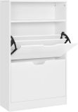 Fehér cipősszekrény felnyitható ajtókkal és polccal 60x24x10