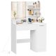 Kozmetikai asztal LED tükörrel USB  80x40x132,5 cm fehér