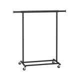 Acél ruhaállvány kerekeken kihúzható 90 kg fekete