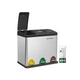 Szemeteskosár válogatott hulladékhoz 24 L rozsdamentes acél