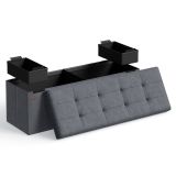 Összecsukható pad tárolórekesszel 38 x 110 x 38 cm szürke