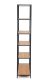 Fém állvány fa polcokkal 77 x 185 x 35 cm fekete