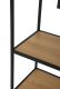Fém állvány fa polcokkal 77 x 185 x 35 cm fekete